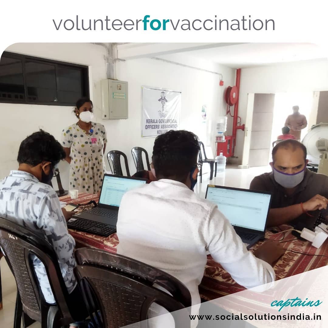 5 volunteers came together to assist 300 senior citizens in receiving their COVID-19 vaccinations in Kollam