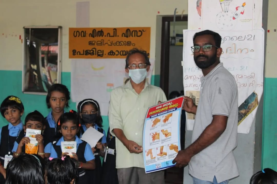 One volunteer raised awareness on hygiene practices among 25 school students in Alappuzha.