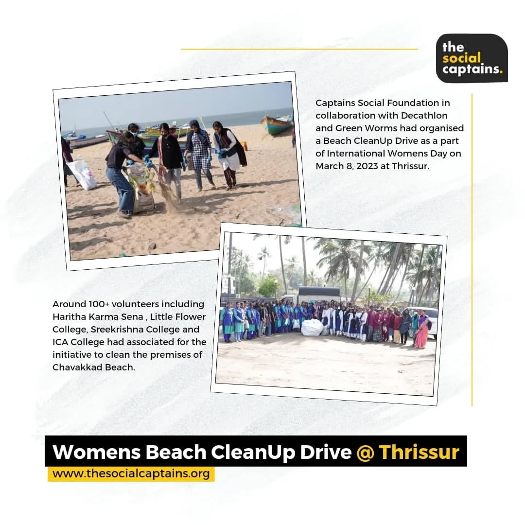 100 volunteers responsibly collected and disposed of 1000 kg of non-biodegradable waste in Thrissur