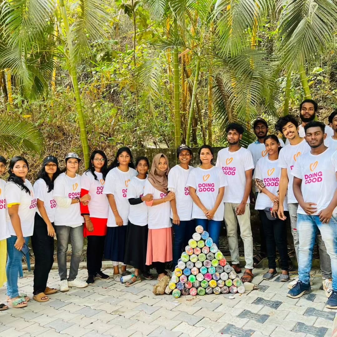 40 volunteers created 100 ecobricks to promote environmental awareness in Trivandrum