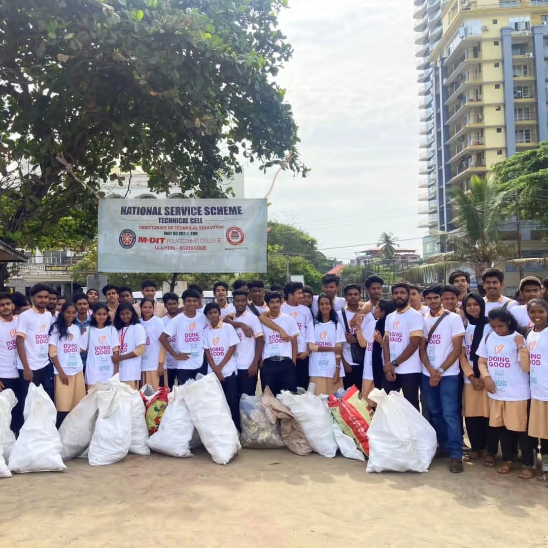 65 volunteers responsibly collected and disposed of 1800 kg of non-biodegradable waste in Kozhikode