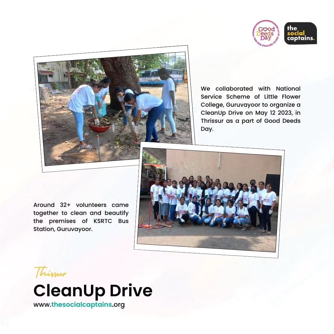 32 volunteers responsibly collected and disposed of 320 kg of non-biodegradable waste in Thrissur.