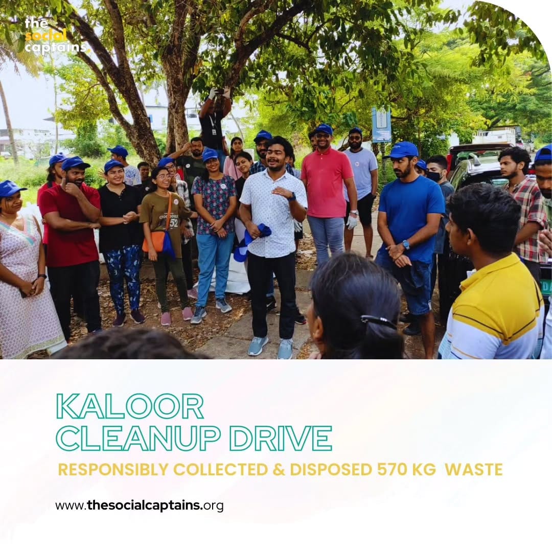 55 volunteers responsibly collected and disposed of 570 kg of non-biodegradable waste in Ernakulam