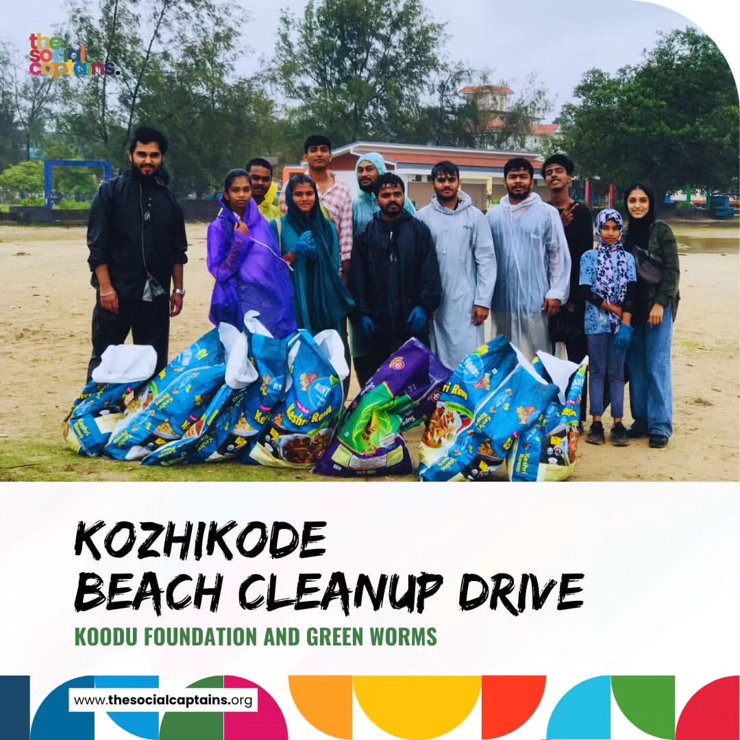 13 volunteers responsibly collected and disposed of 200 kg of non-biodegradable waste in Kozhikode