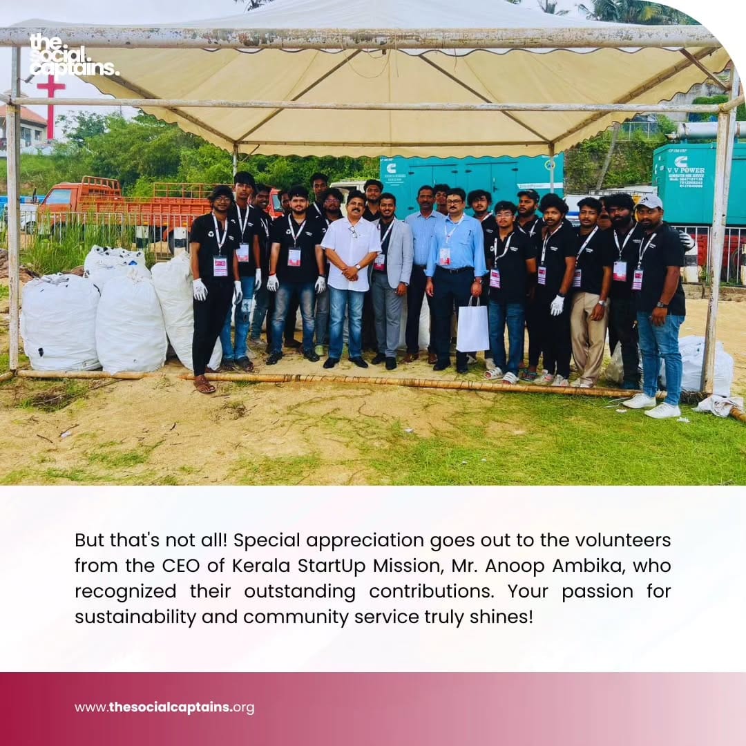 15 volunteers responsibly collected and disposed of 2500 kg of non-biodegradable waste in Trivandrum