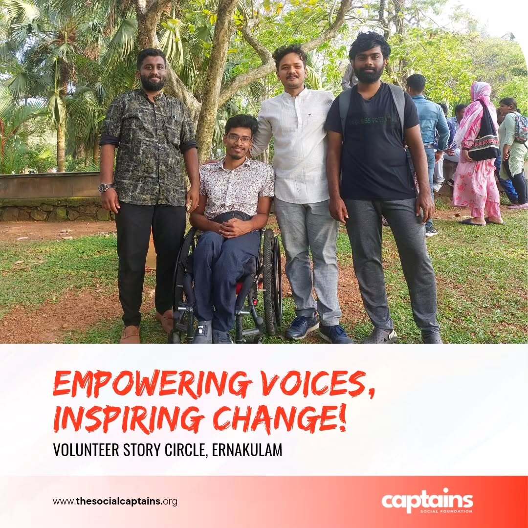 4 volunteers engaged in meaningful storytelling to initiate community actions in Ernakulam.