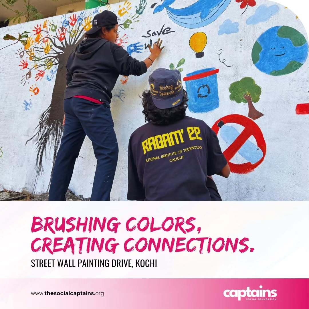 27 volunteers utilised their skills to beautify the streets of Ernakulam