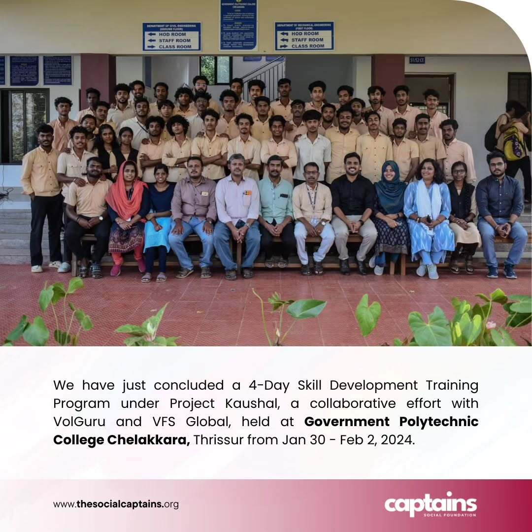 180 students of Government Polytechnic College Chelakkara were trained in soft skills to enhance their job readiness.