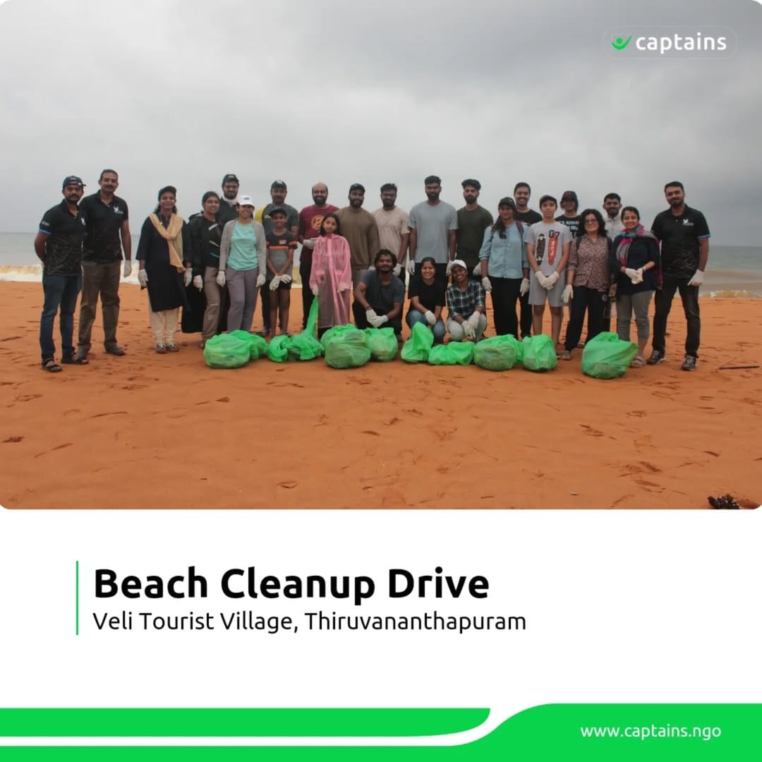 26 volunteers responsibly collected and disposed of 250 kg of non-biodegradable waste in Trivandrum