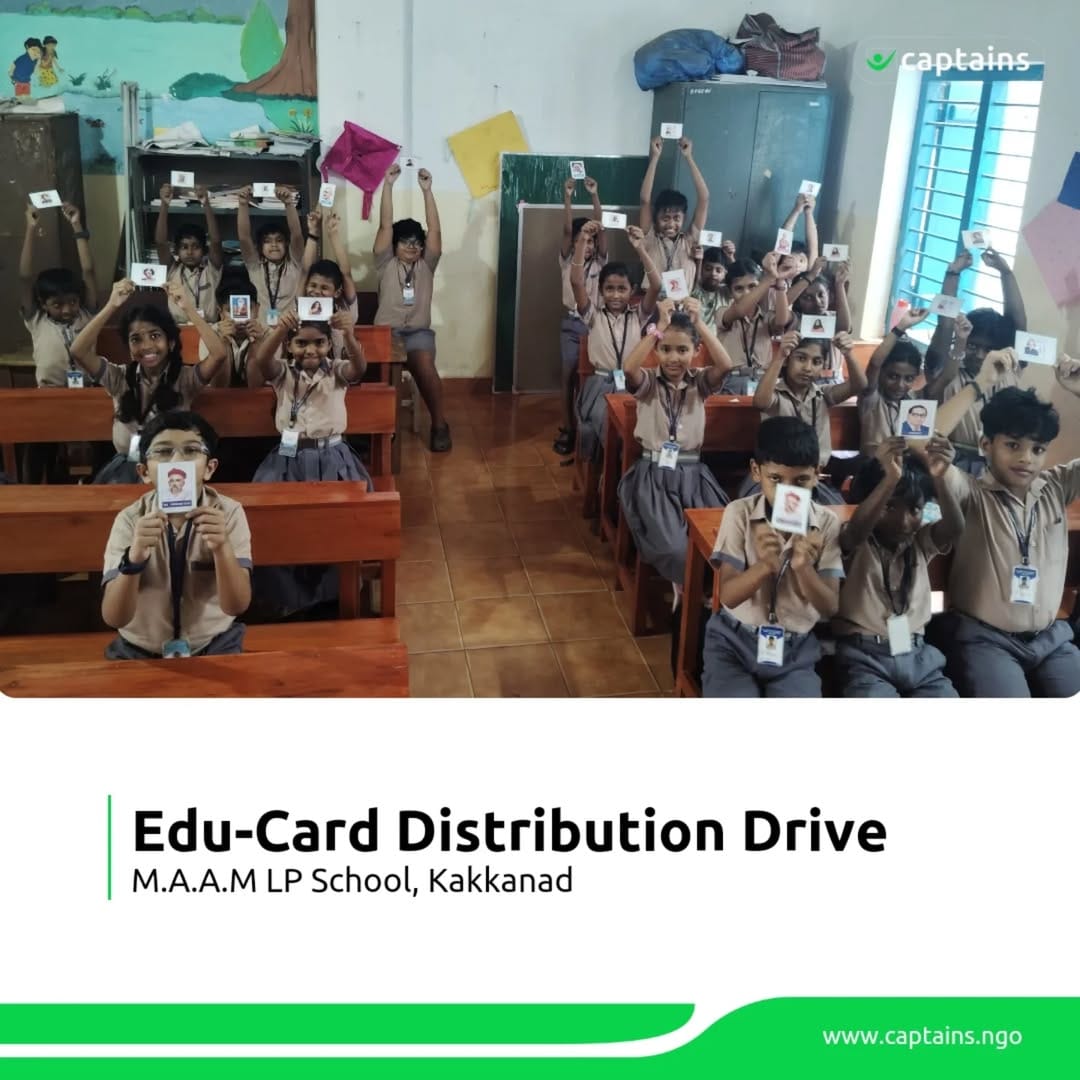 2 volunteers distributed Educards cards to 35 school students in Ernakulam.