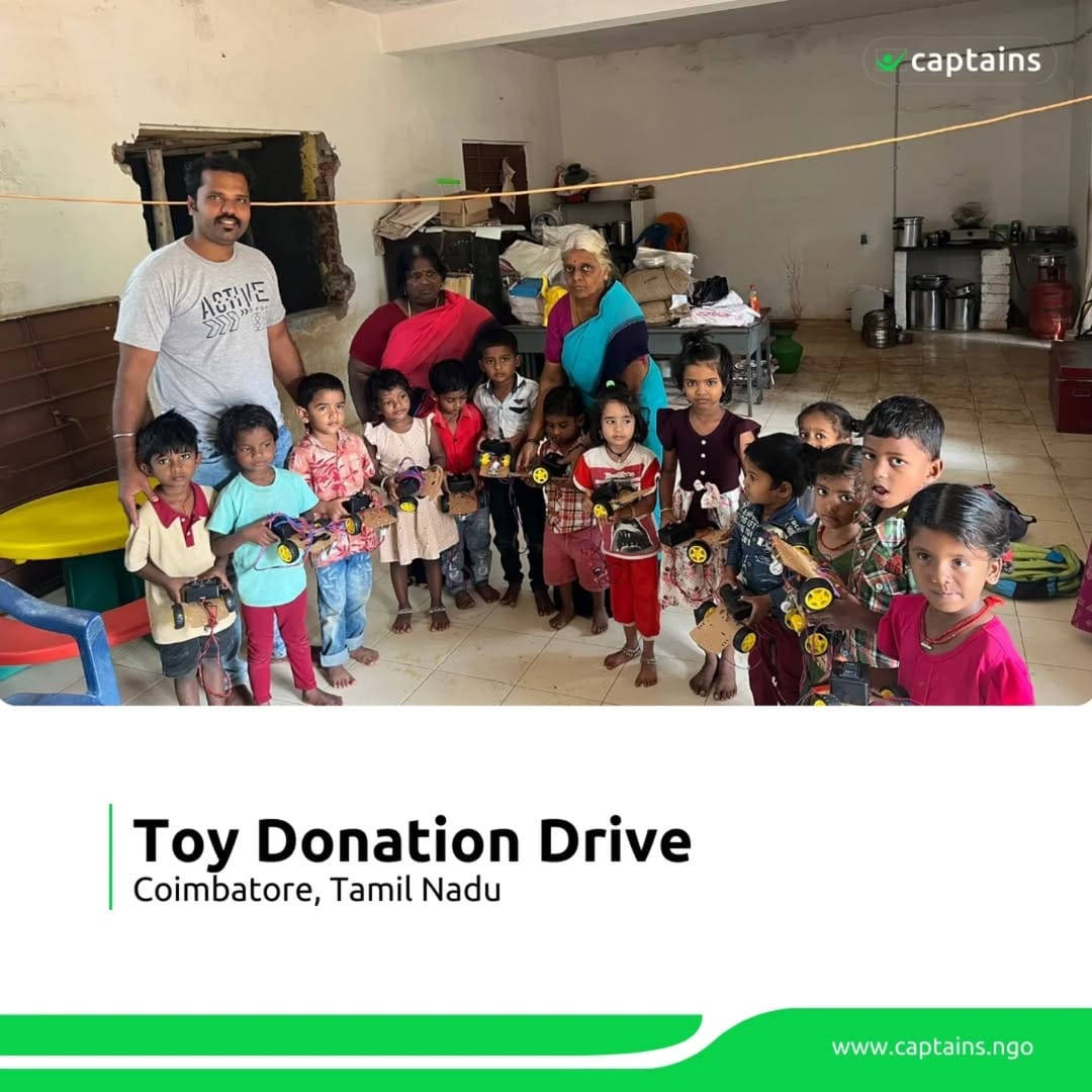 3 volunteers distributed robot-cars to 45 school students in Coimbatore.