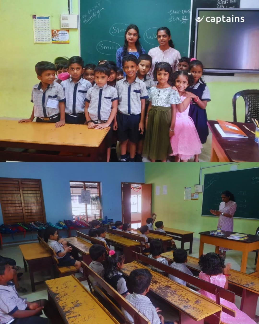2 volunteers created hygiene awareness by teaching 5 handwashing steps and cleanliness habits for 21 students at SN Central School, Kayamkulam, Alappuzha.