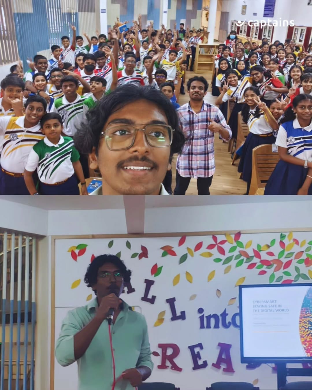 4 volunteers facilitated 2 cyber-safety awareness sessions covering cyberbullying, phishing, online scams, safe browsing and strong passwords for 240 students at Christ Nagar Public School, Attingal, Kollam.