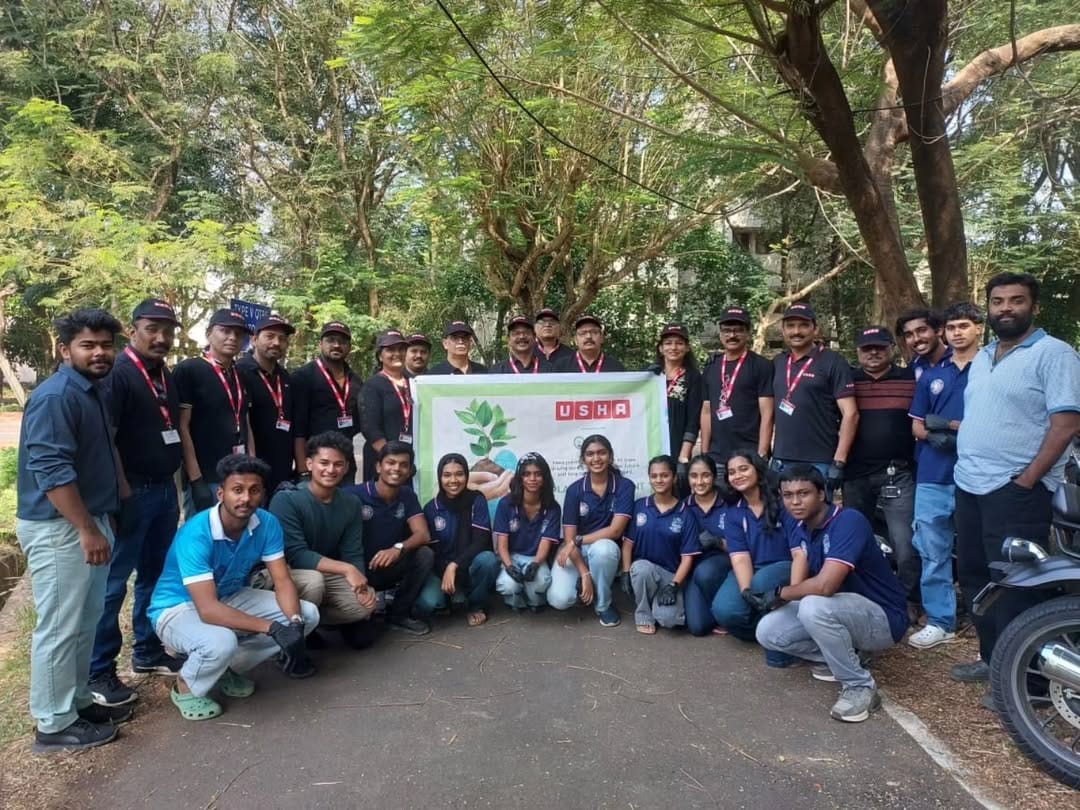 30 volunteers planted 90 saplings to promote greener public spaces and environmental sustainability at Kochi, Ernakulam in collaboration with Vrikshit Foundation and USHA.