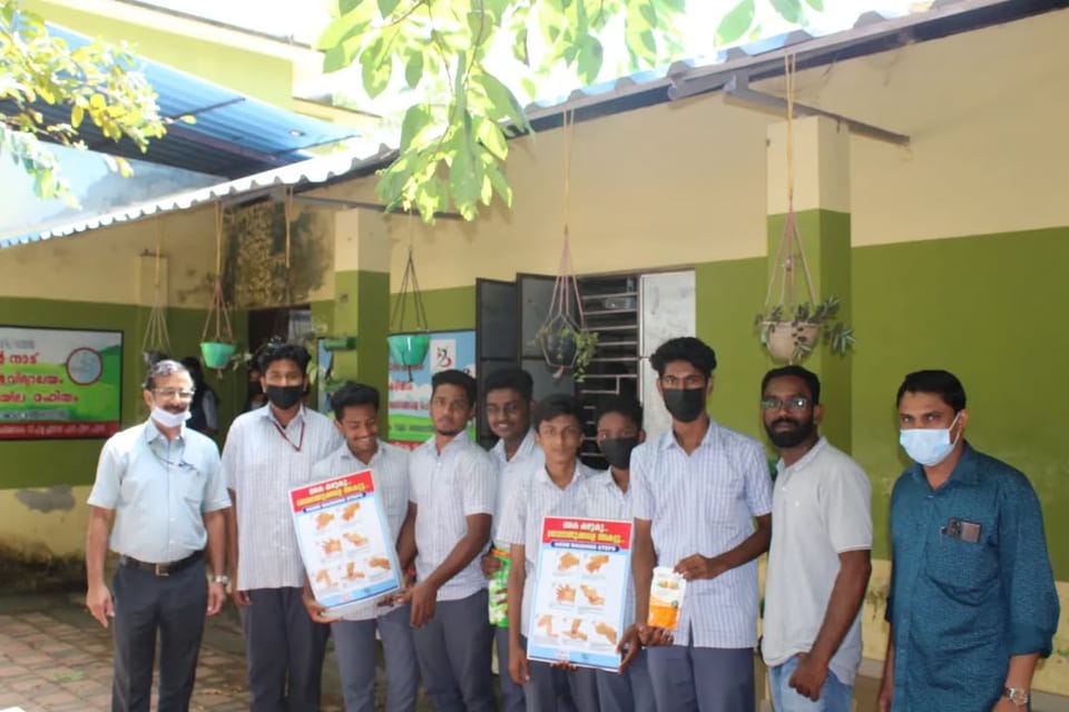 One volunteer raised awareness on hygiene practices among 50 school students in Alappuzha.