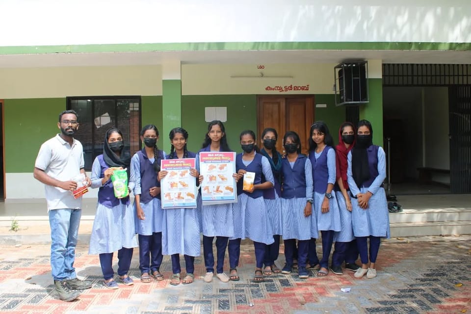 One volunteer raised awareness on hygiene practices among 50 school students in Alappuzha.