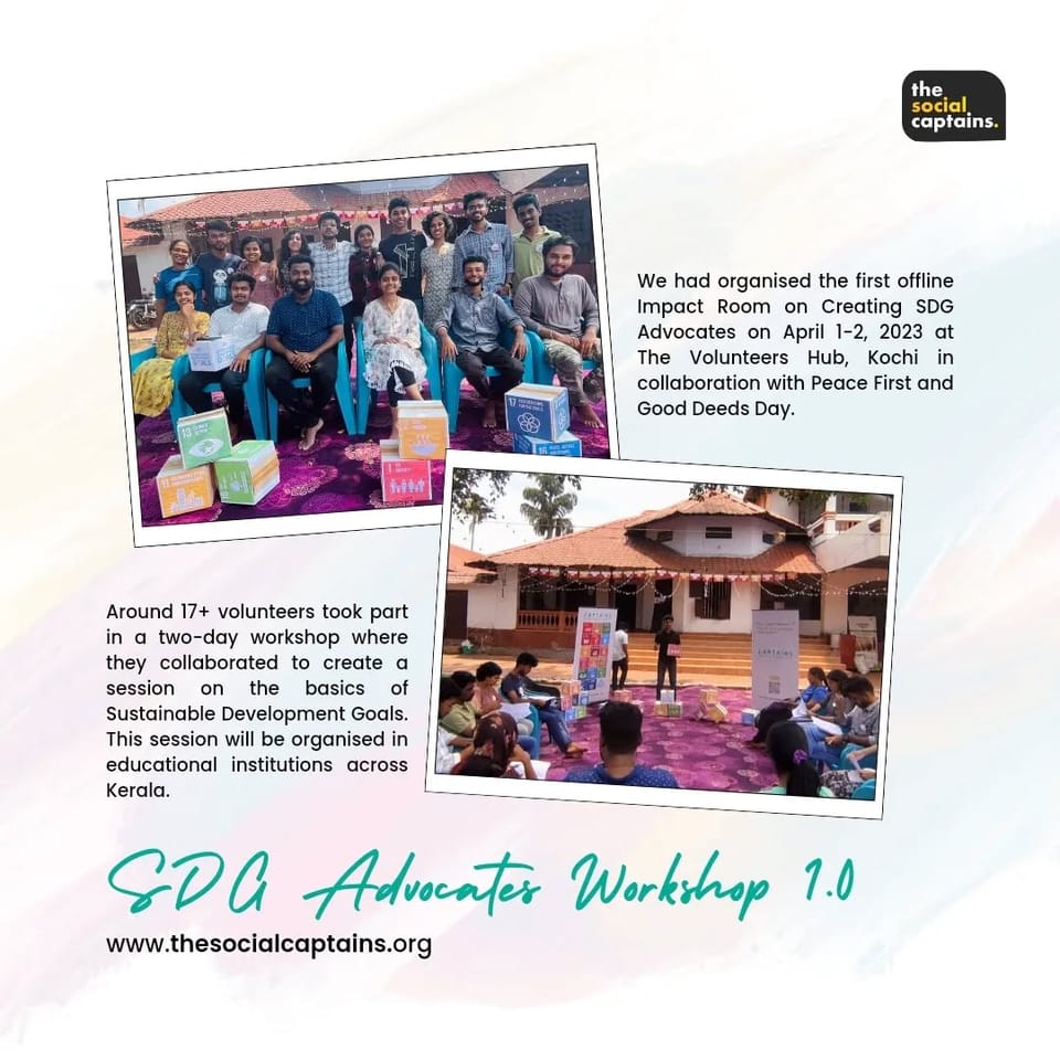 17 volunteers were introduced to the concept of UN Sustainable Development Goals in Ernakulam