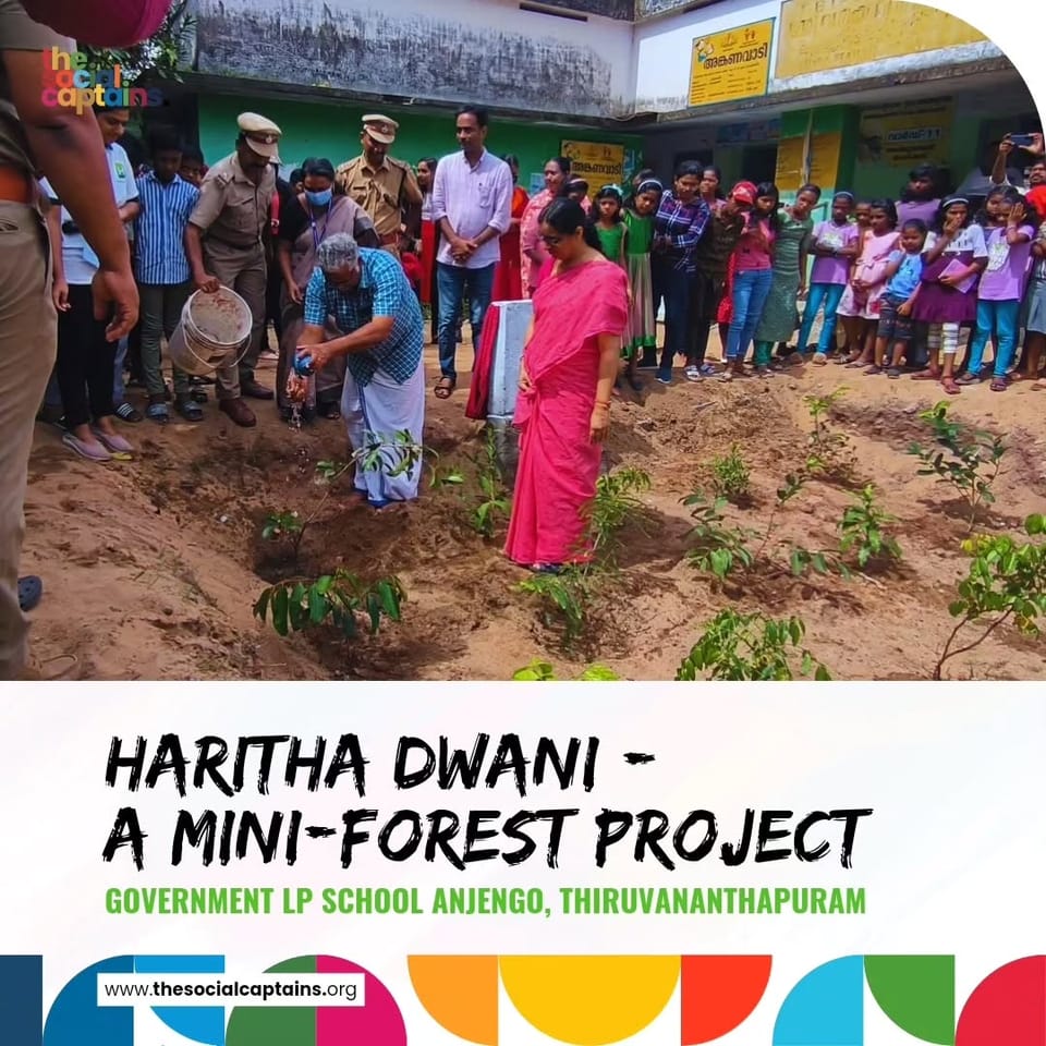 5 volunteers planted 30 trees to create climate awareness among 80 school students in Trivandrum