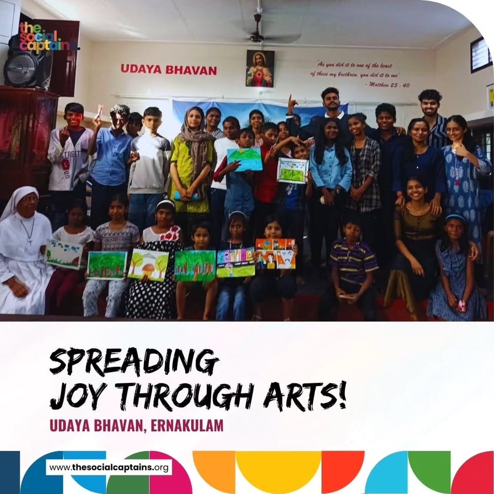4 volunteeres organised arts & craft class to empower 26 orphan students