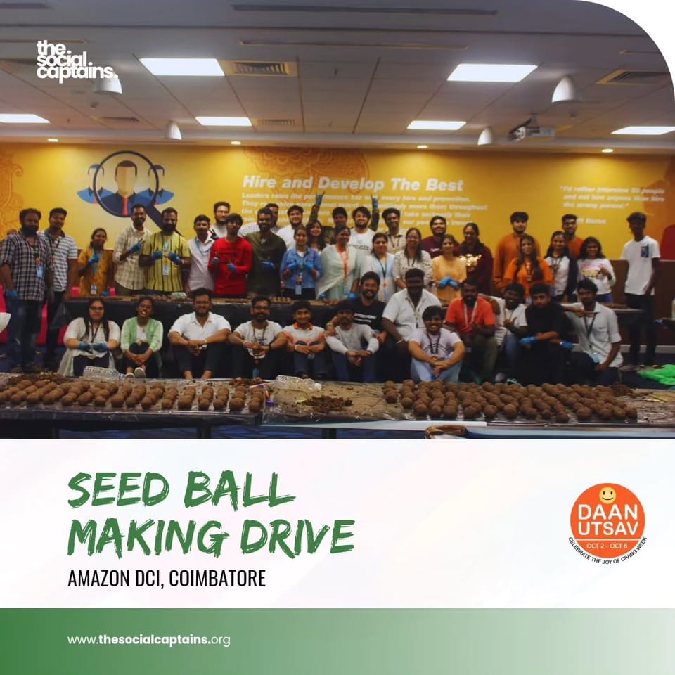 100 volunteers created 2250 seedballs to create a greener environmentt in Coimbatore