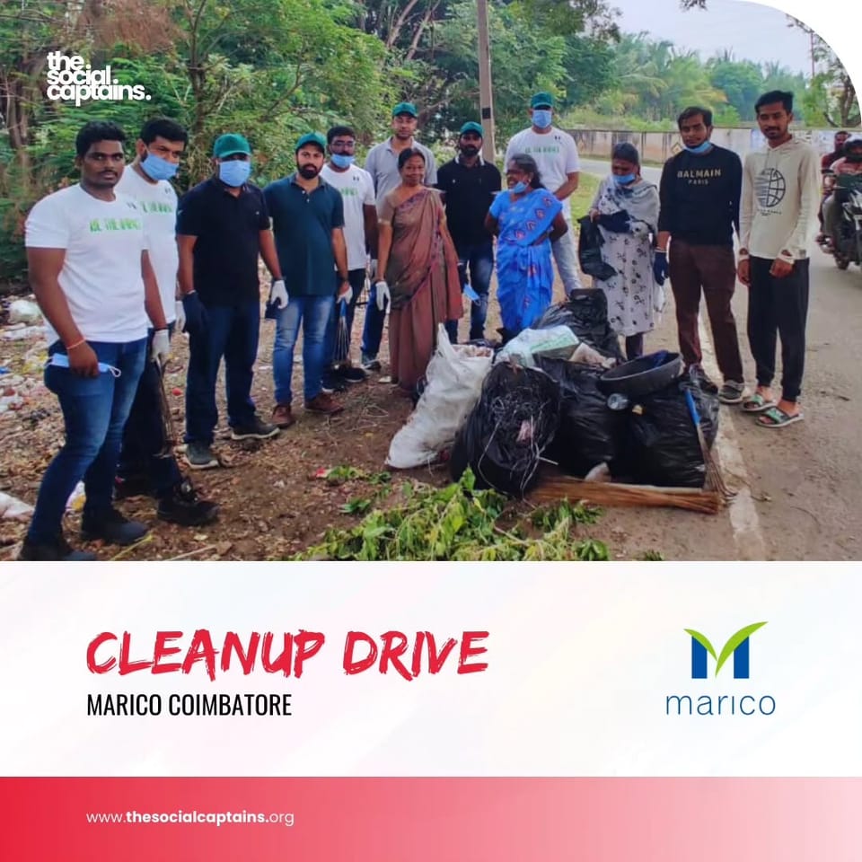 10 volunteers responsibly collected and disposed of 100 kg of non-biodegradable waste in Coimbatore