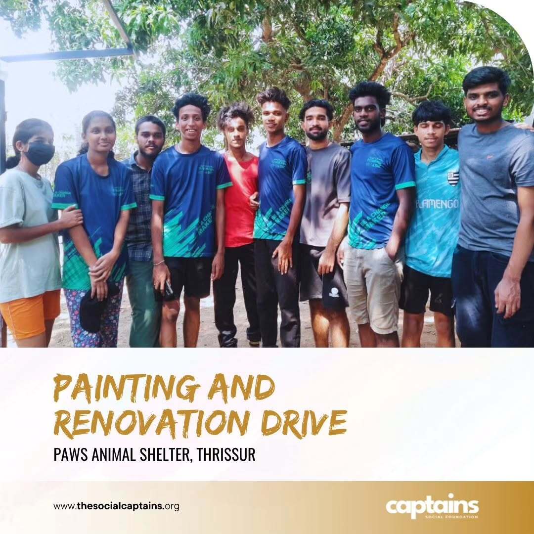 10 volunteers utilised their skills to beautify shelters  for 110 dogs in Thrissur.