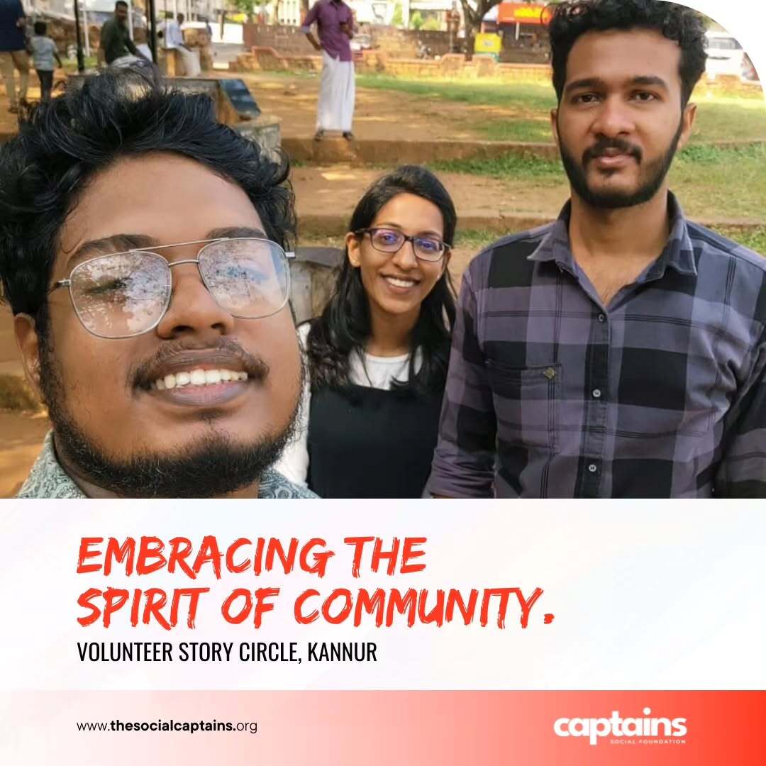 3 volunteers engaged in meaningful storytelling to initiate community actions in Kannur.