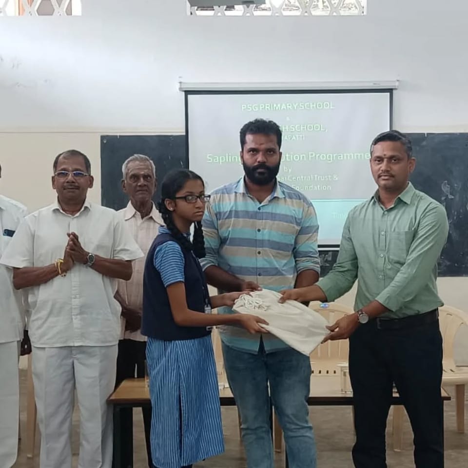 2 volunteers distributed career readiness kit to 50 school students in Coimbatore.