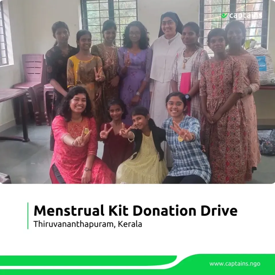 10 volunteers distributed menstural kit to 100 orphan school students in Trivandrum,