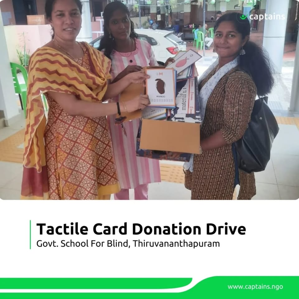 2 volunteers distibuted 534 tactile-cards to 25 school students in Trivandrum.
