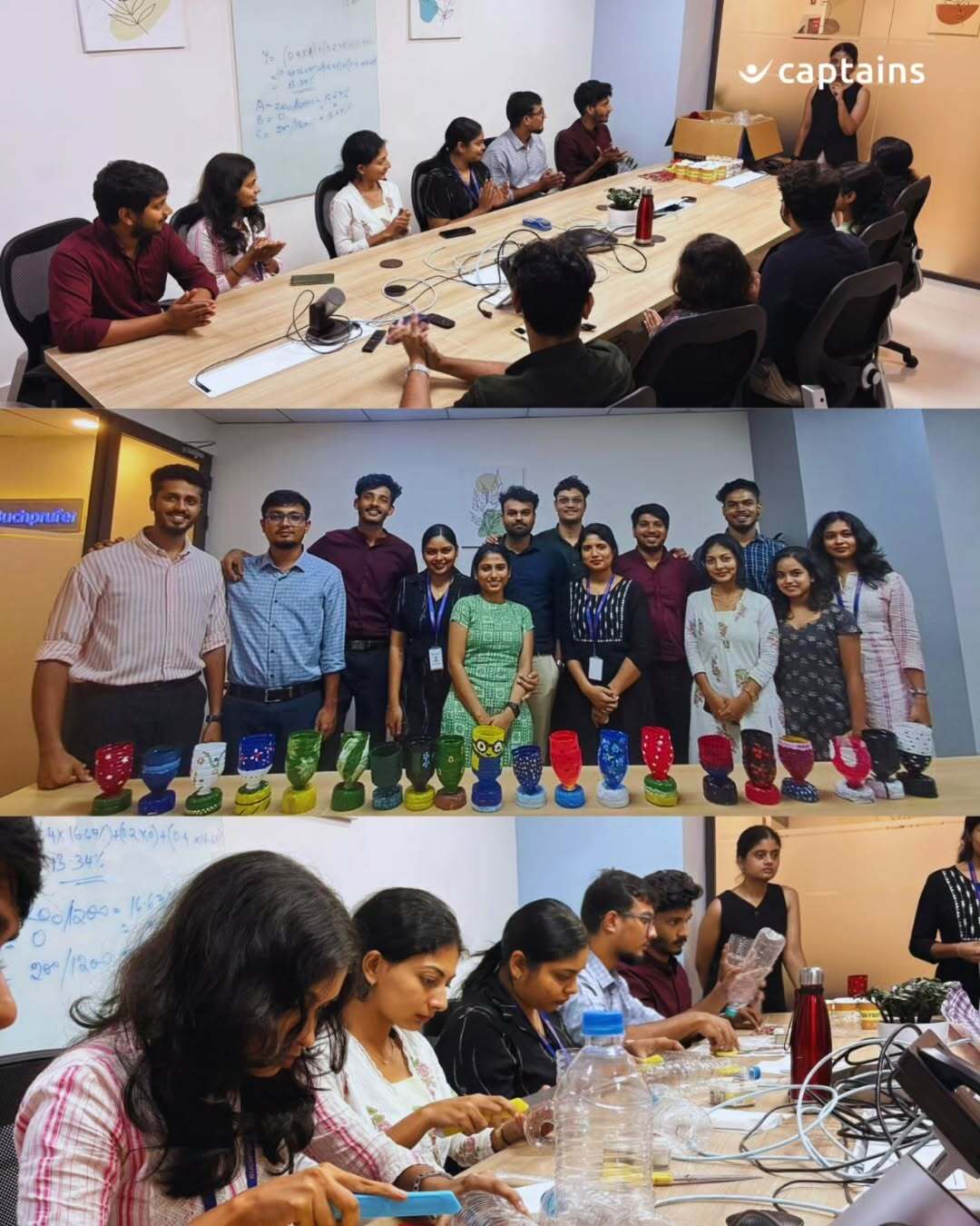 10 employees upcycled plastic into 20+ green-bottle planters to donate to school students for fostering environmental responsibility in Ernakulam in collaboration with Buchprufer Consultants LLP.