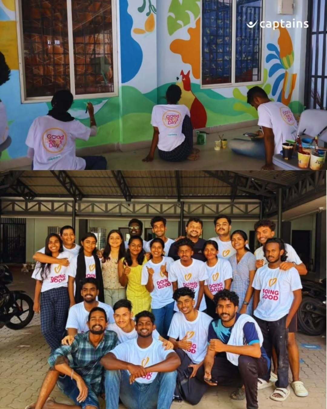 25 volunteers transformed 3 classrooms with wall art and a calm corner in collaboration with iVolunteer India and Good Deeds Day at Govt. BTS LP School, Edapally, Kochi.