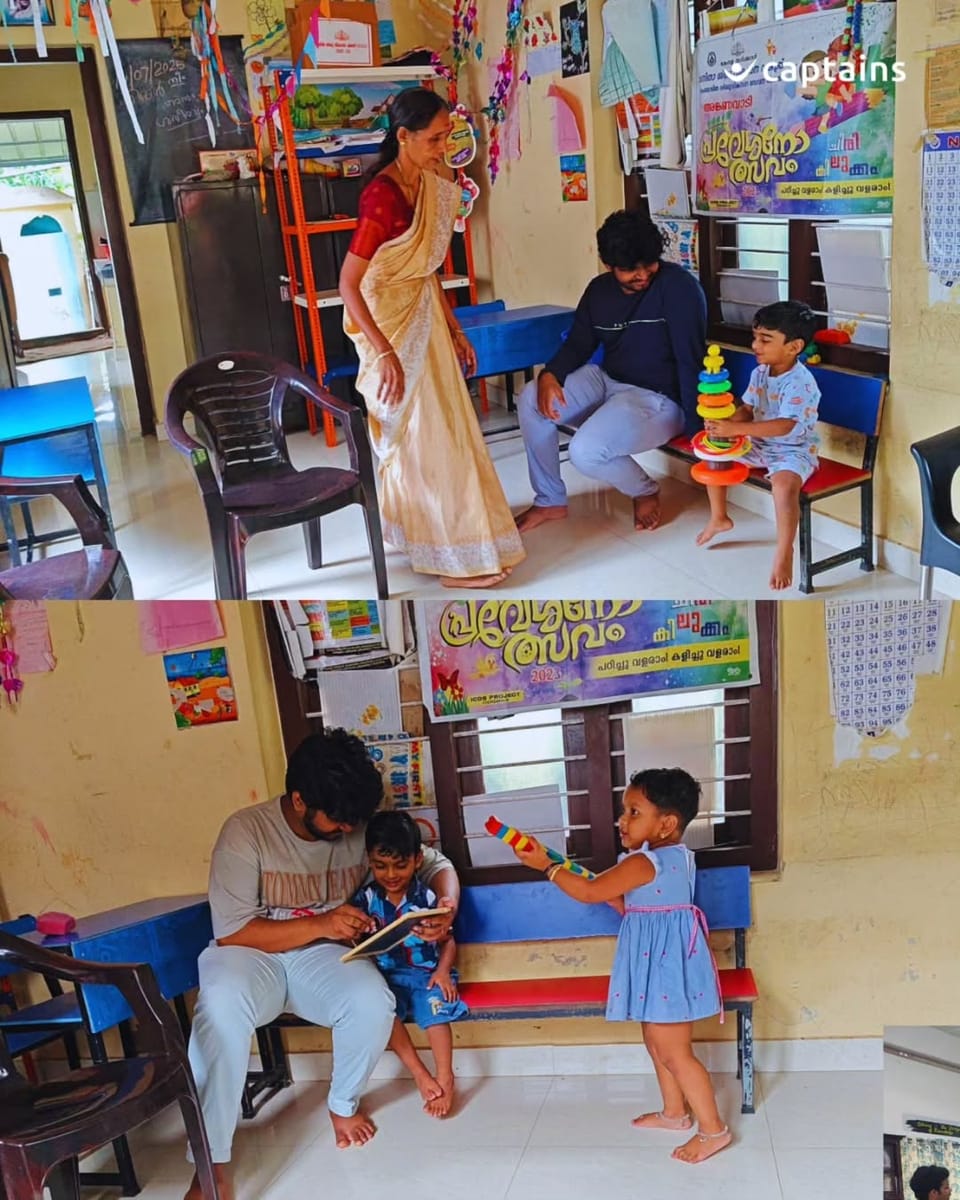 1 volunteer facilitated 5 days of yoga, play, food sharing and child-development awareness for 8 Anganwadi children in Chengannoor, Alappuzha, led by Salman Farisi S.