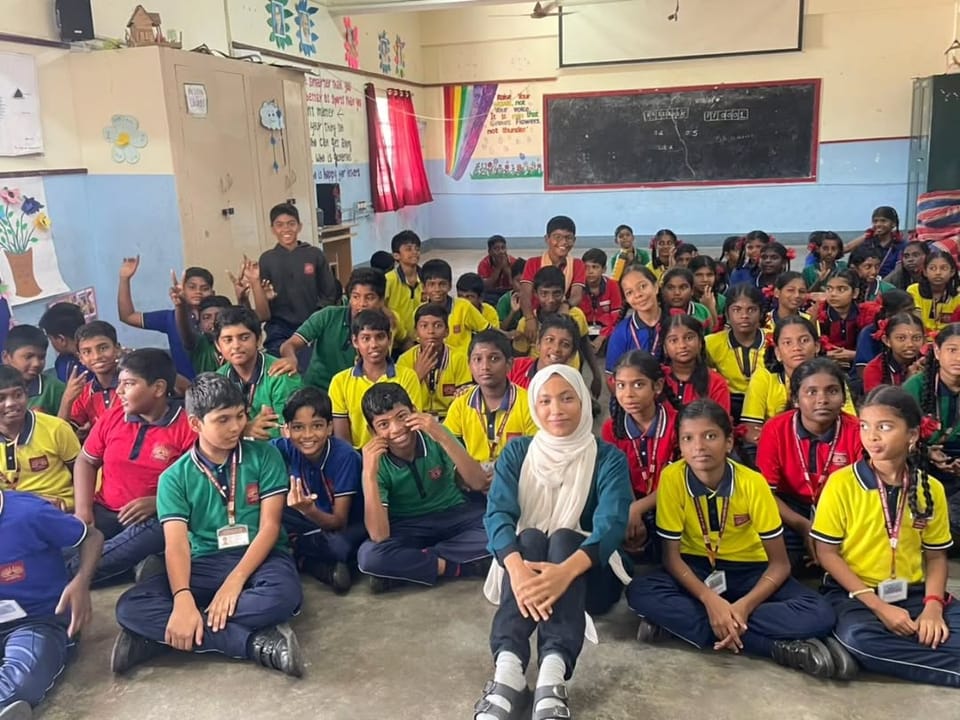1 volunteer facilitated climate volunteering and sustainability awareness for 80 students of Class 6 at Kendriya Vidyalaya, Puducherry University, led by Rinsha Ashraf.